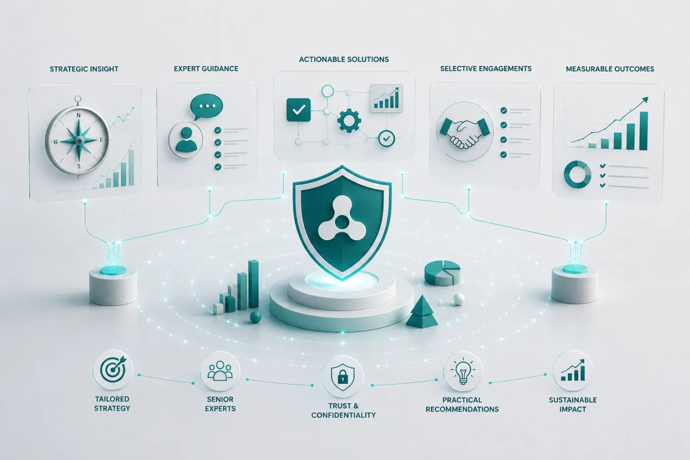 Accomplished experts. Selective engagements. Actionable outcomes.